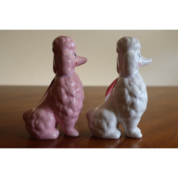 TARGET SPRITZ Valentines Day Ceramic Poodle Dog Set Lot 2 Pink + White New 2024 - Picture 5 of 12